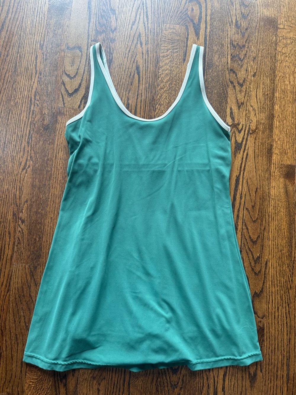 Splits59 Green Scoop Neck Tank with White Trim